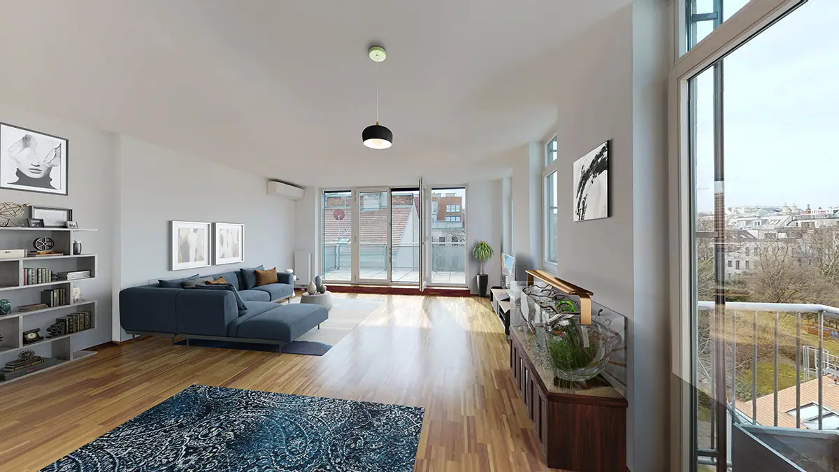 Wohnzimmer möbliert